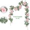 4 Pcs (26 FT) Artificial Rose Vine – Fake Silk Flower Garland for Wedding, Party, and Garden Decoration (Pink)